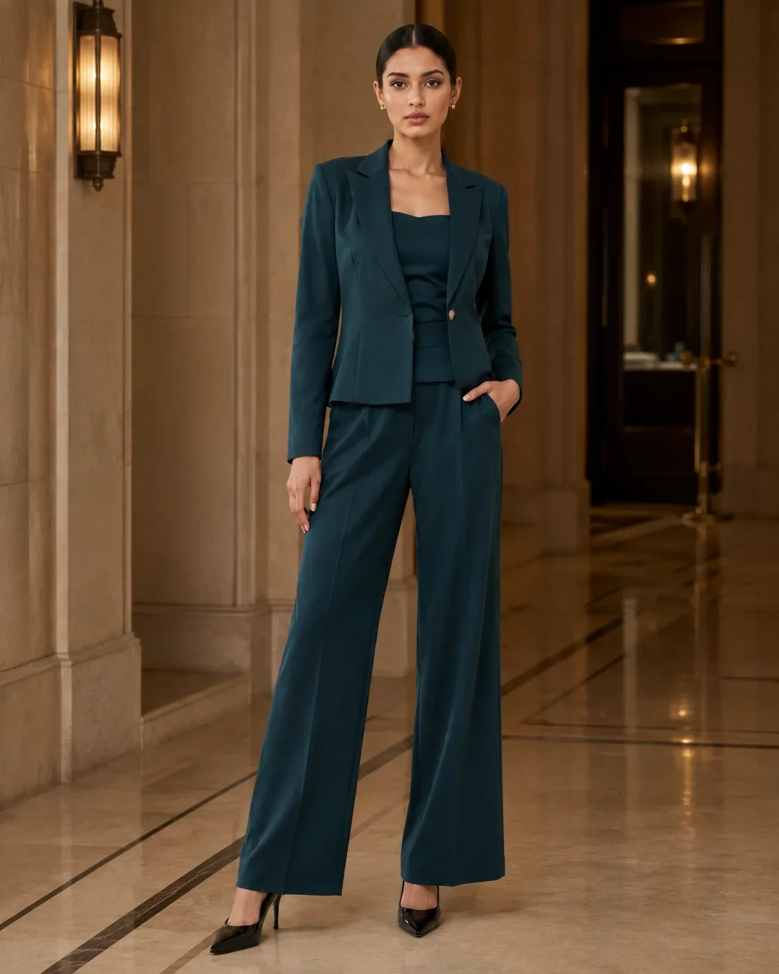 Augusta Teal Power Suit Set — view 2