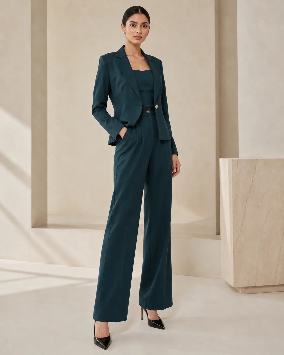 Augusta Teal Power Suit Set — view 7