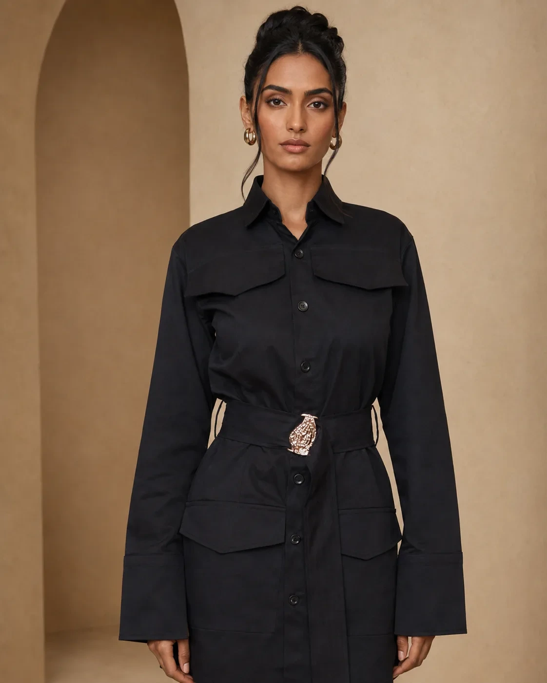 Moda Belted Utility Mini Dress — view 4