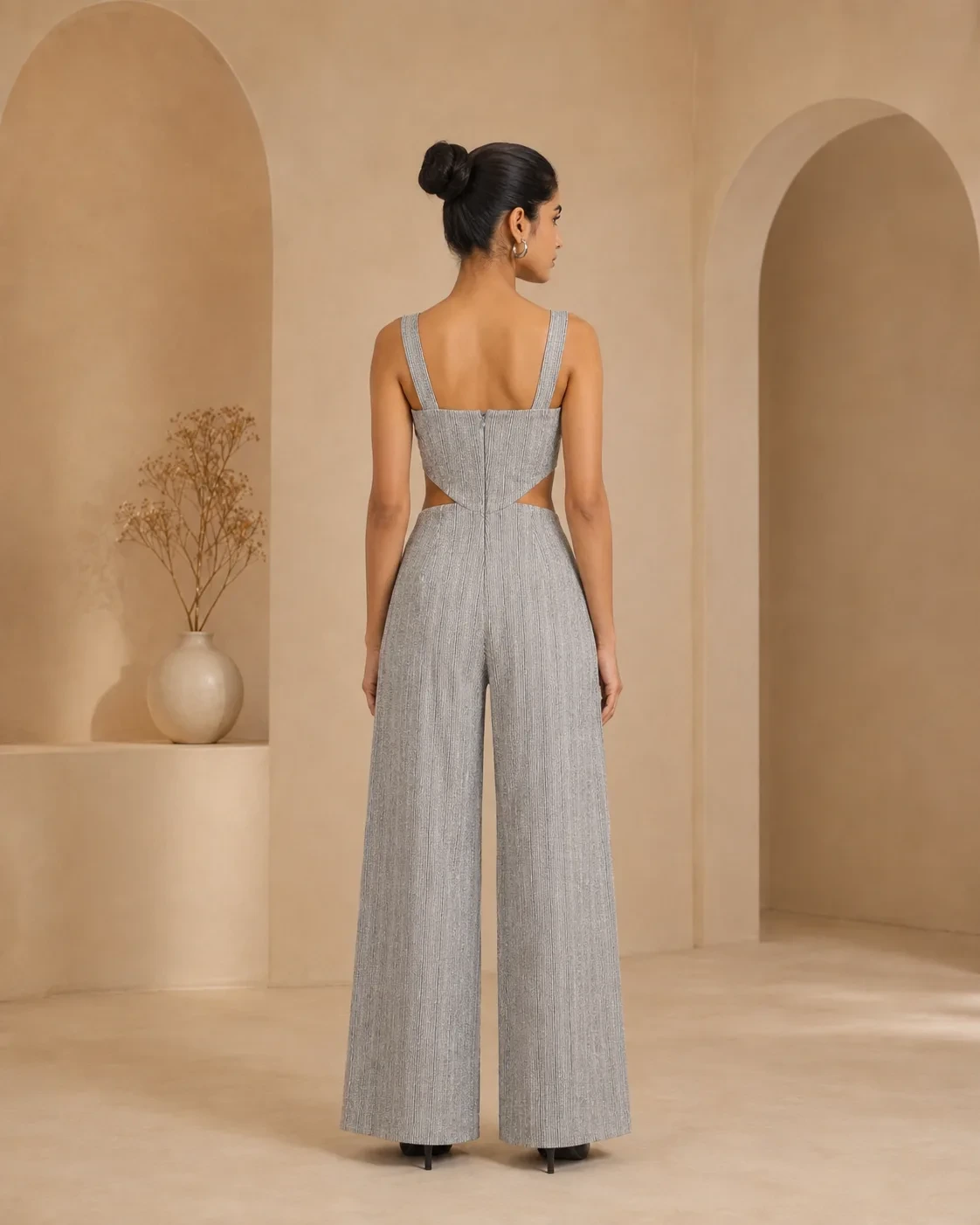 Soho Silver Grey Tweed Jumpsuit — view 6