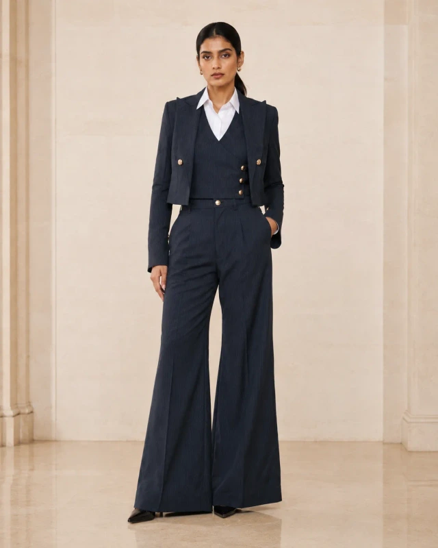 Linea Set Structured Charcoal Pinstripe Suit