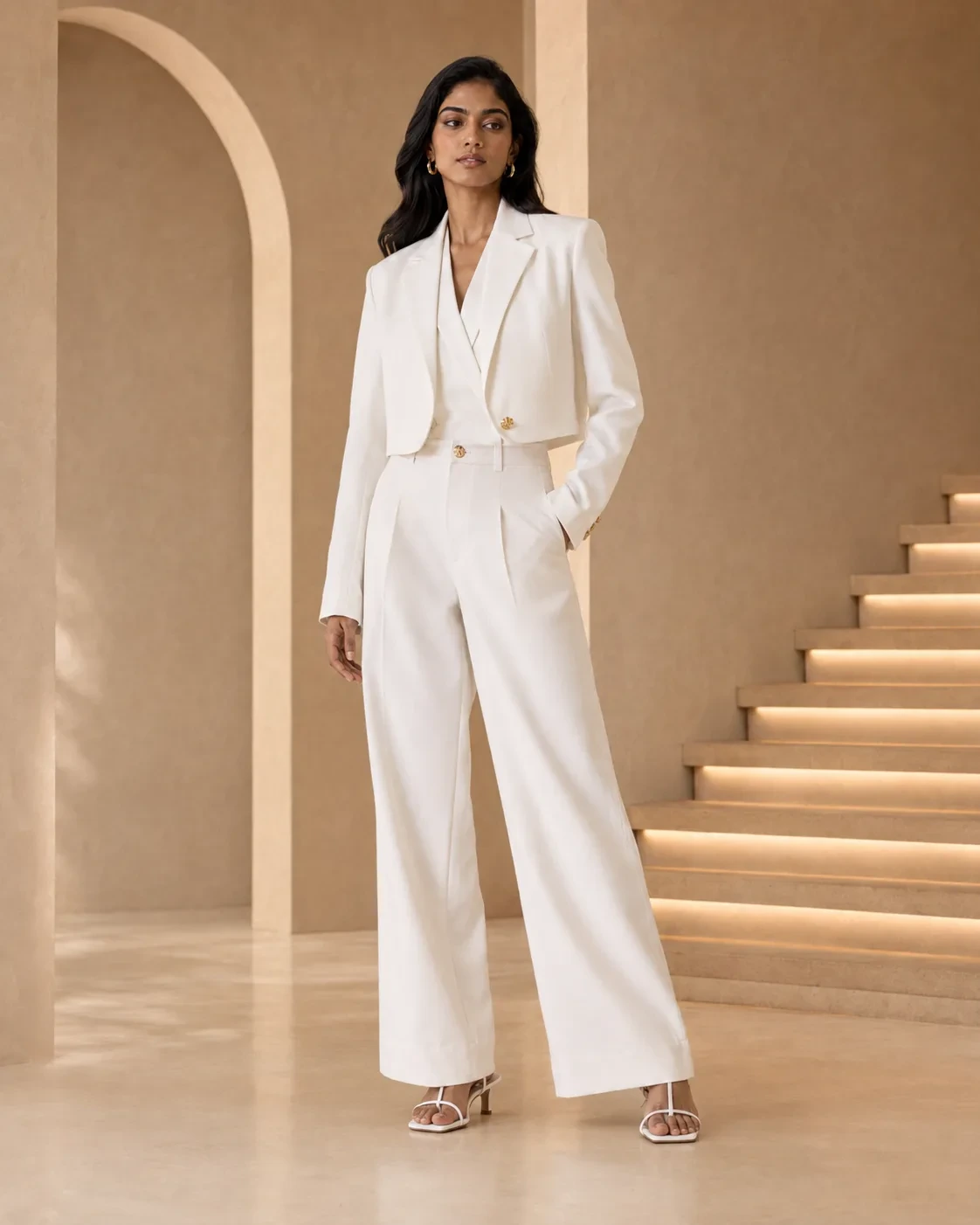 Elysian Set Off-White Three-Piece Tailored Suit — view 7