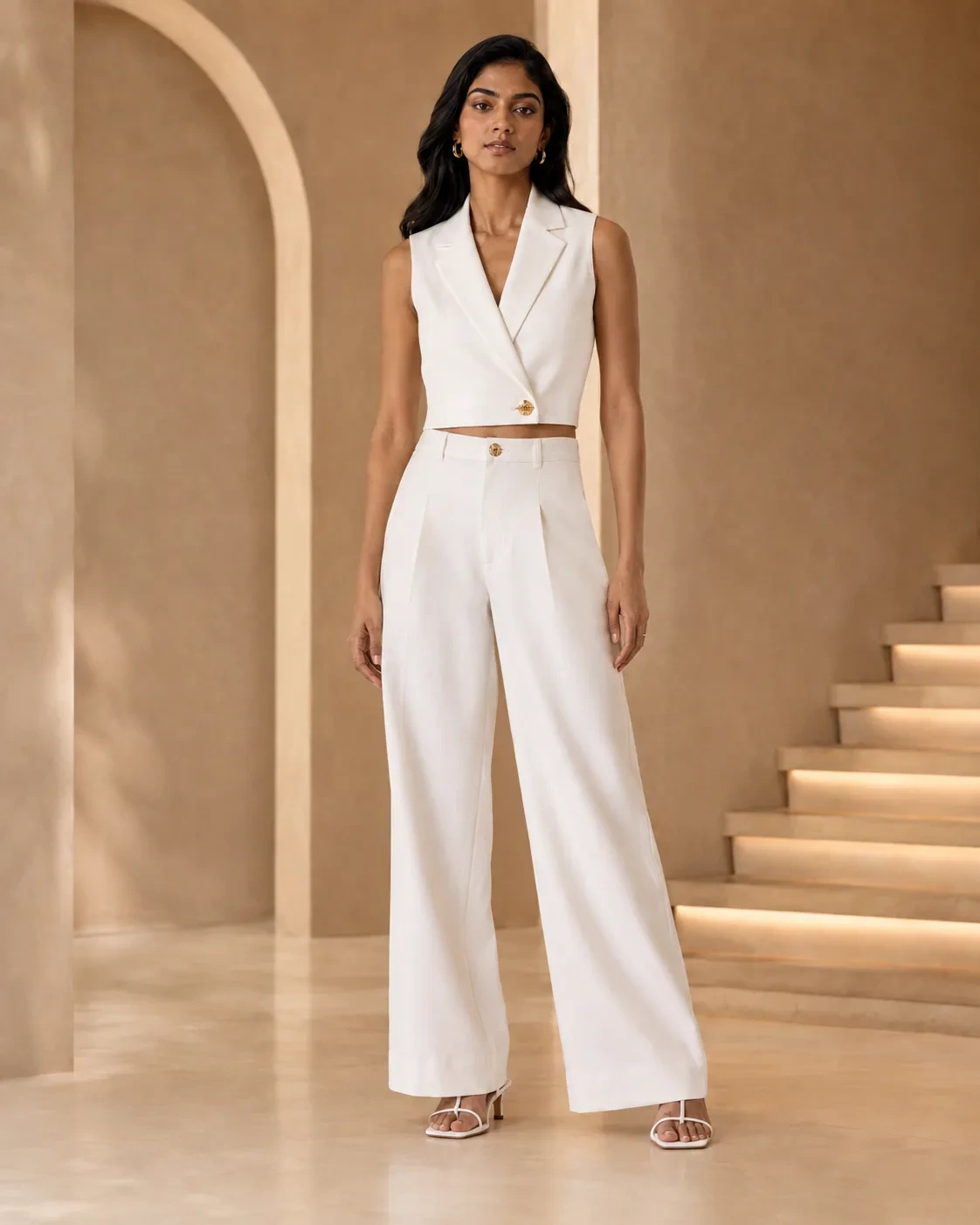 Elysian Set Off-White Three-Piece Tailored Suit — view 8