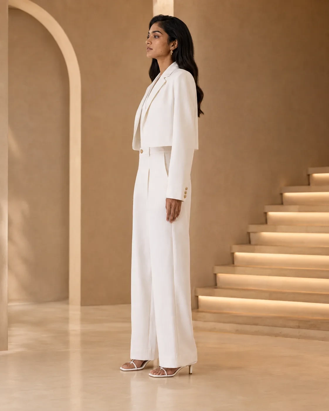 Elysian Set Off-White Three-Piece Tailored Suit — view 6