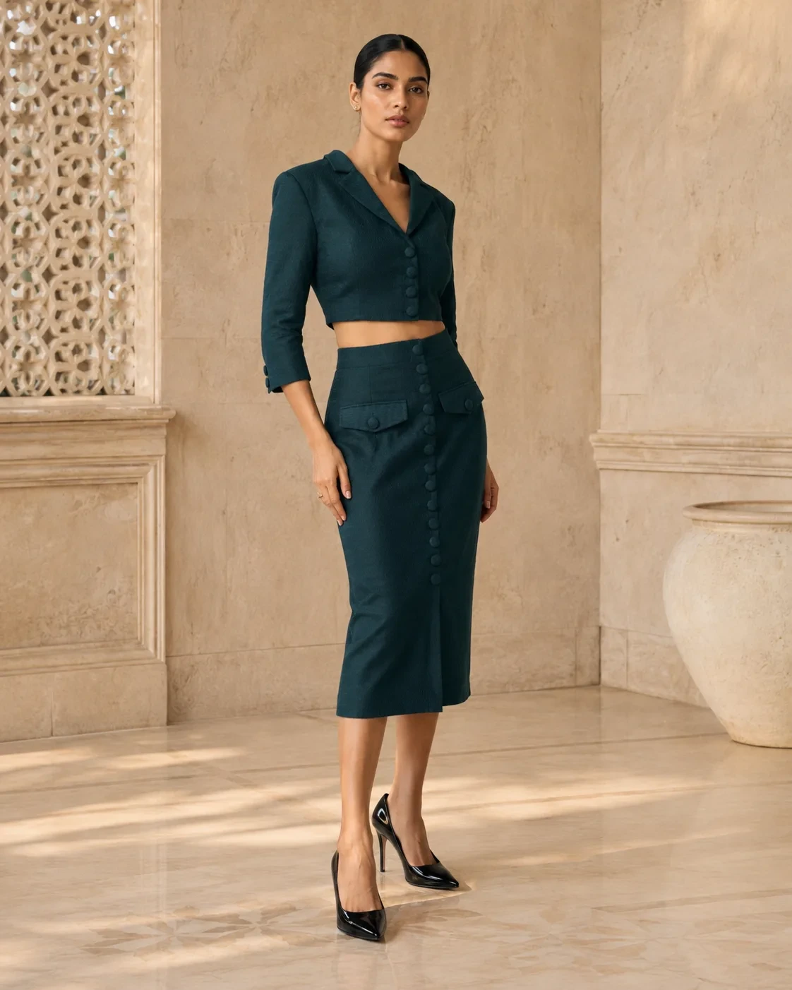 Twin Set Teal Green Tailored Co-ord — view 8