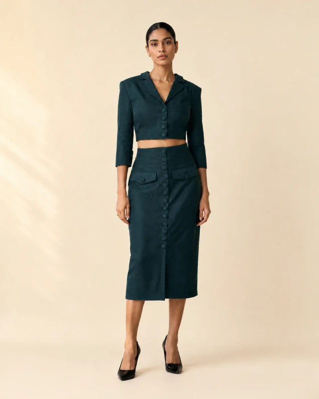 Twin Set Teal Green Tailored Co-ord