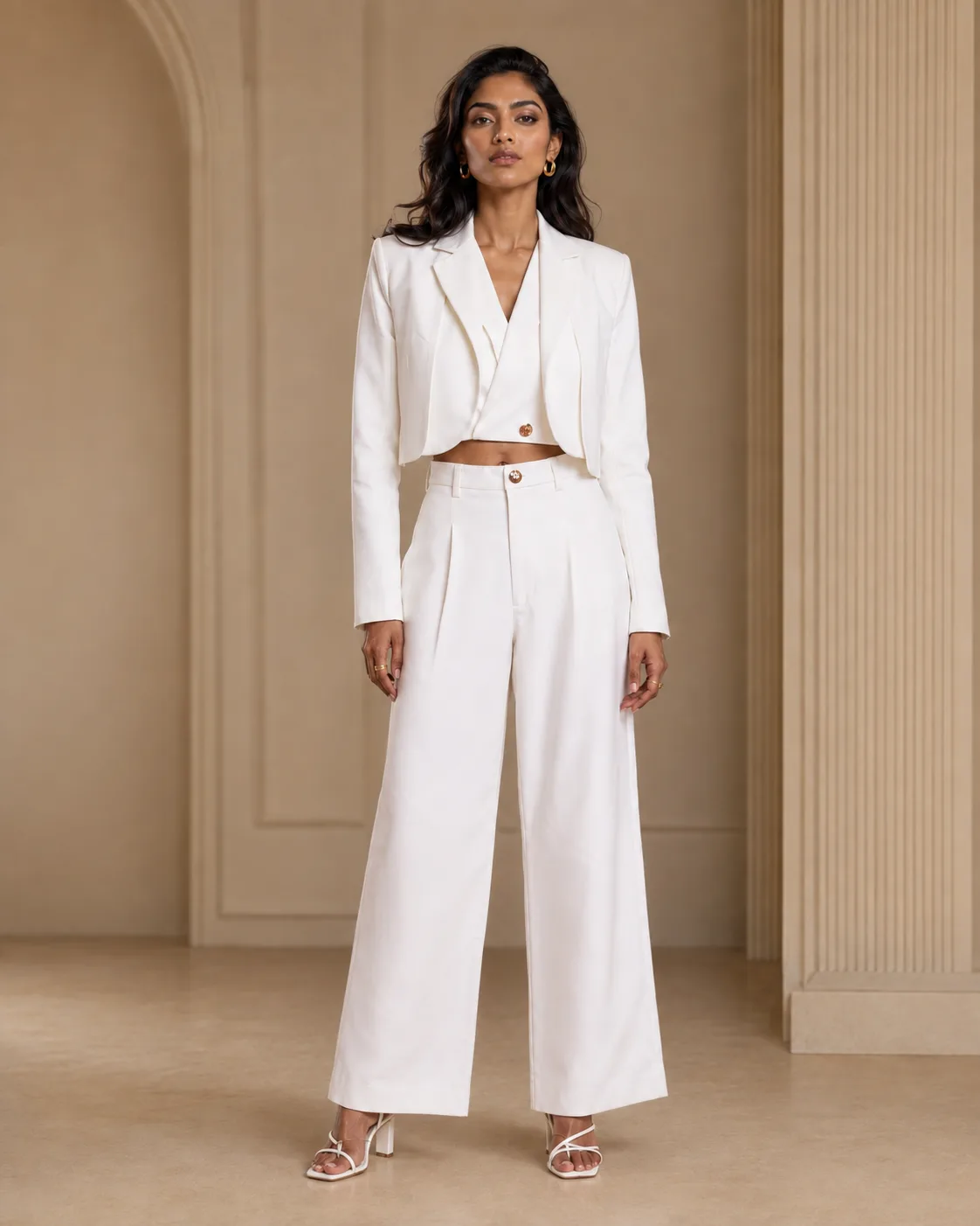 Elysian Set Off-White Three-Piece Tailored Suit