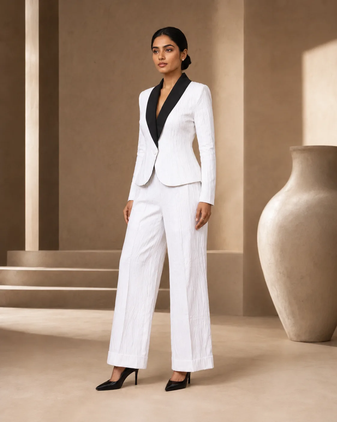 Orvella Sculpted Tuxedo Co-ord Set — view 8