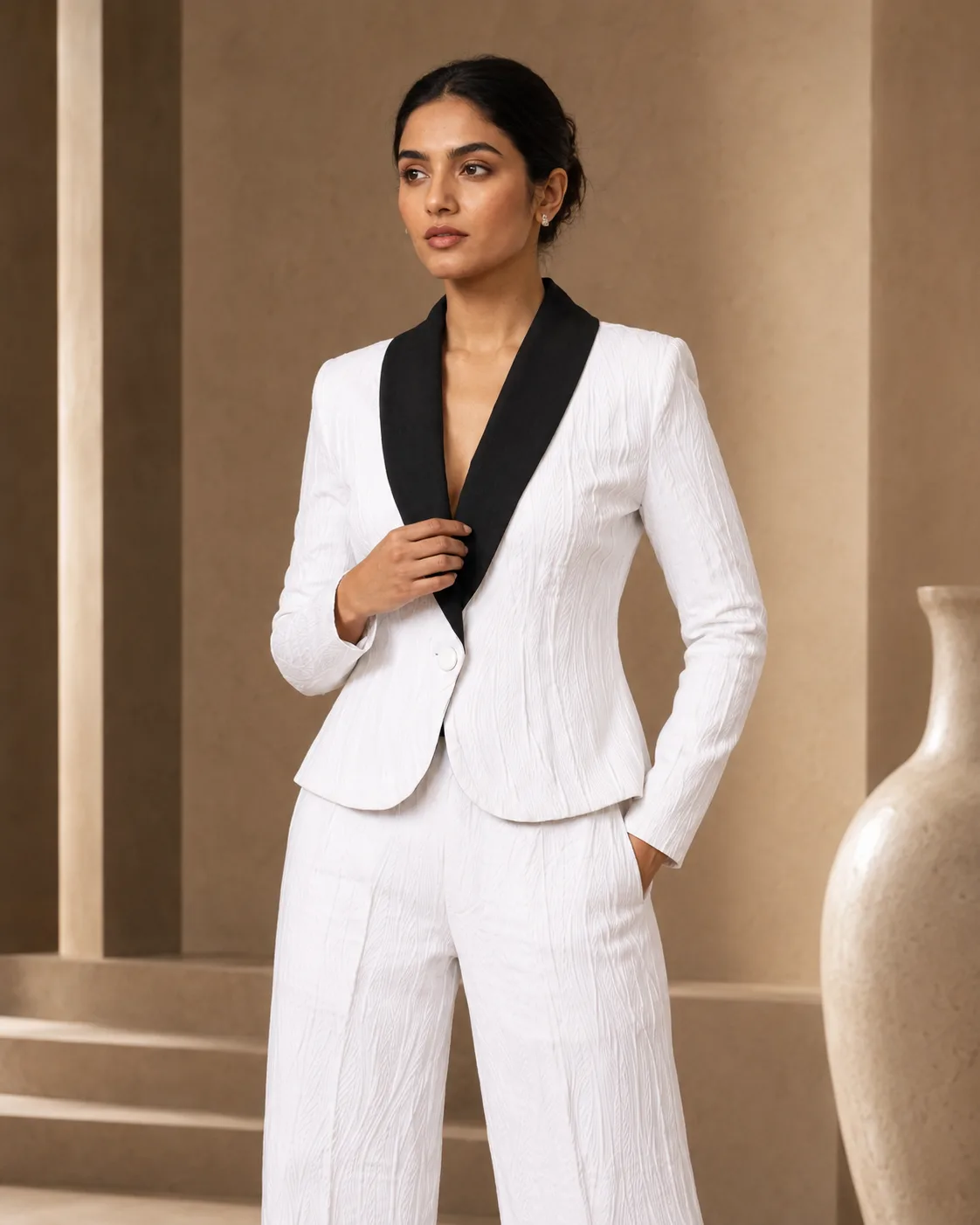 Orvella Sculpted Tuxedo Co-ord Set — view 4
