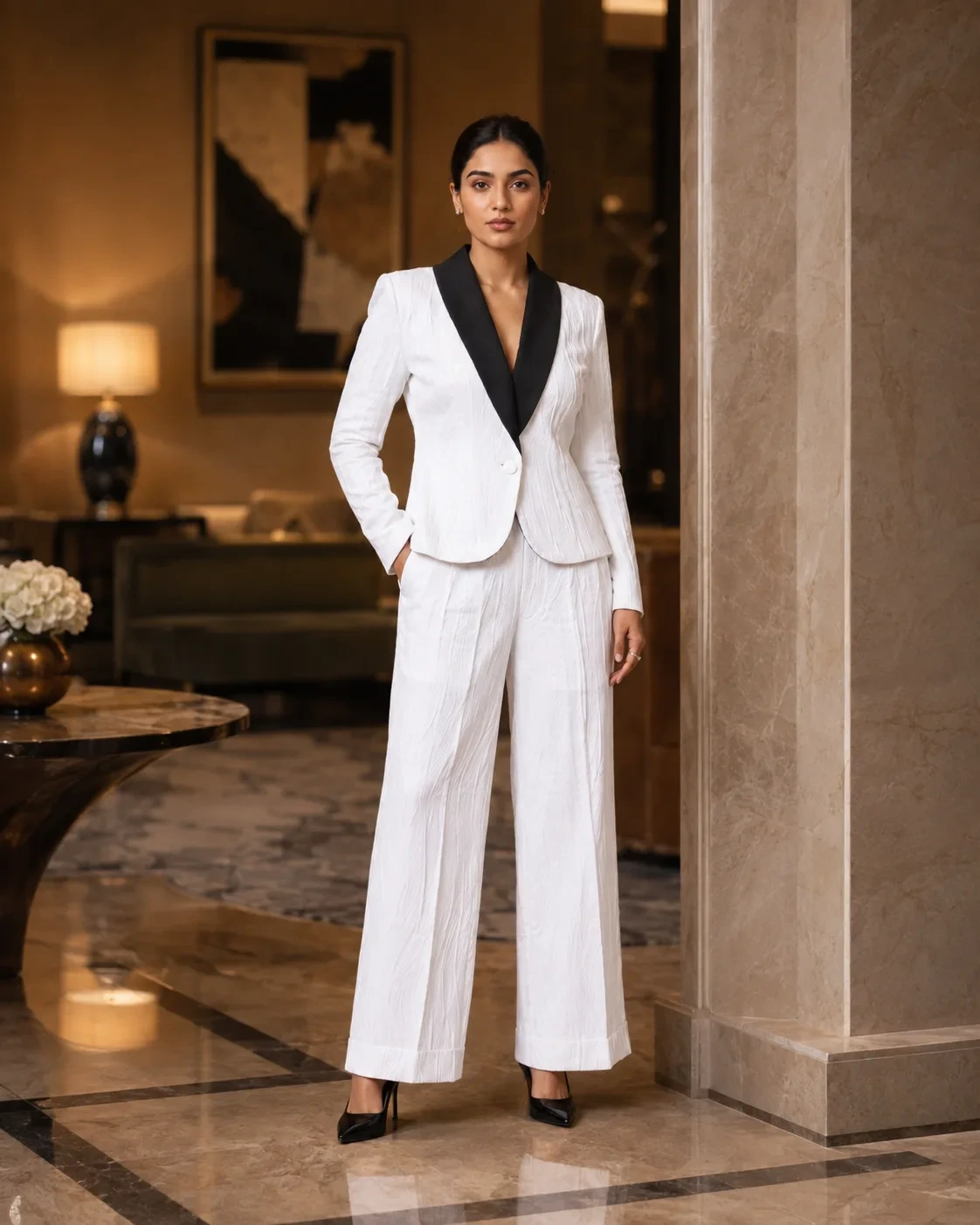 Orvella Sculpted Tuxedo Co-ord Set — view 2