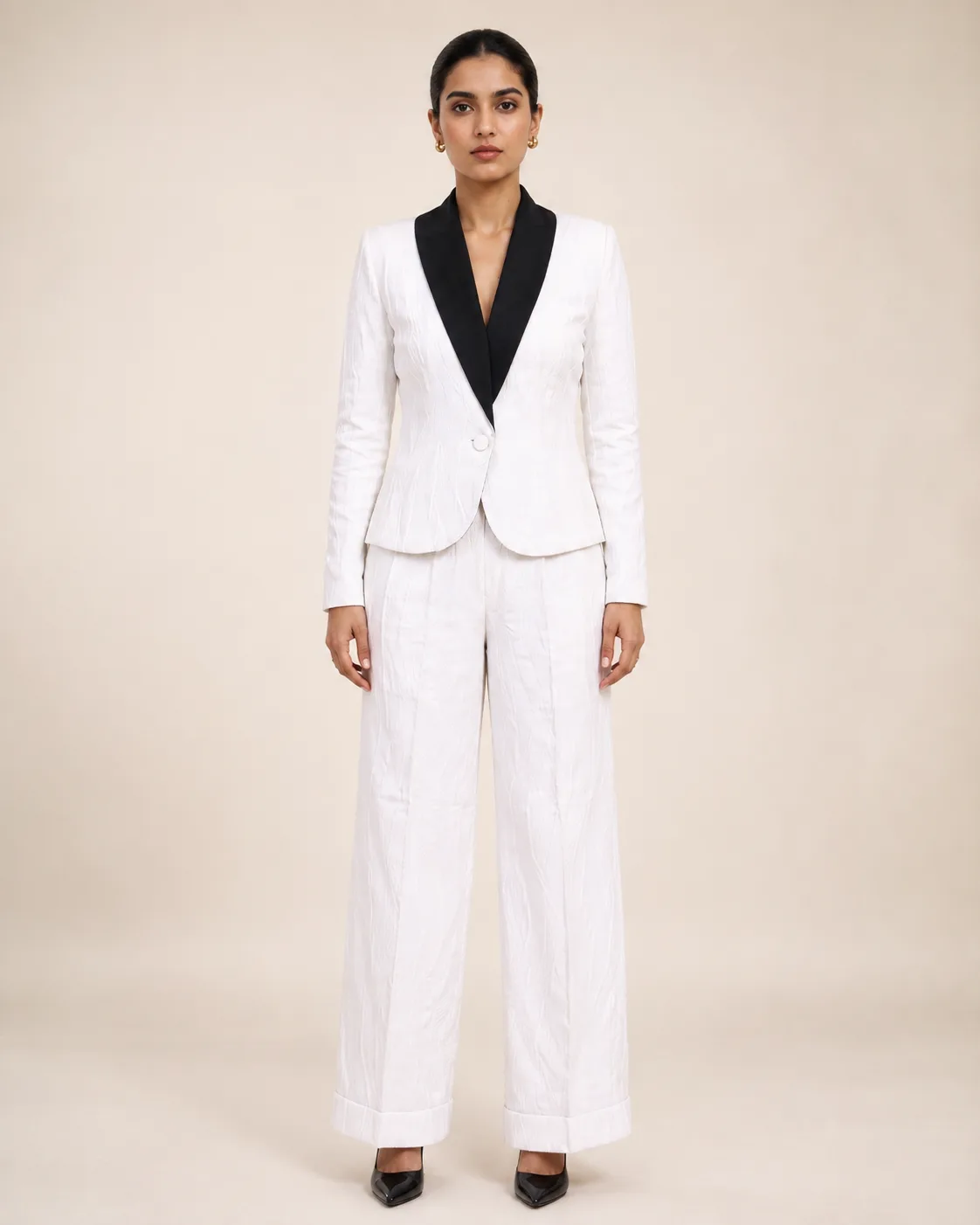 Orvella Sculpted Tuxedo Co-ord Set