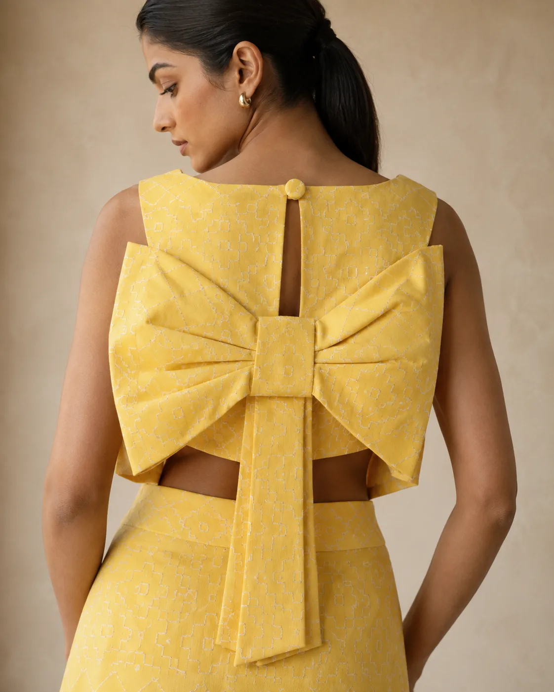 Ruth Bow Yellow Jacquard Set — view 5