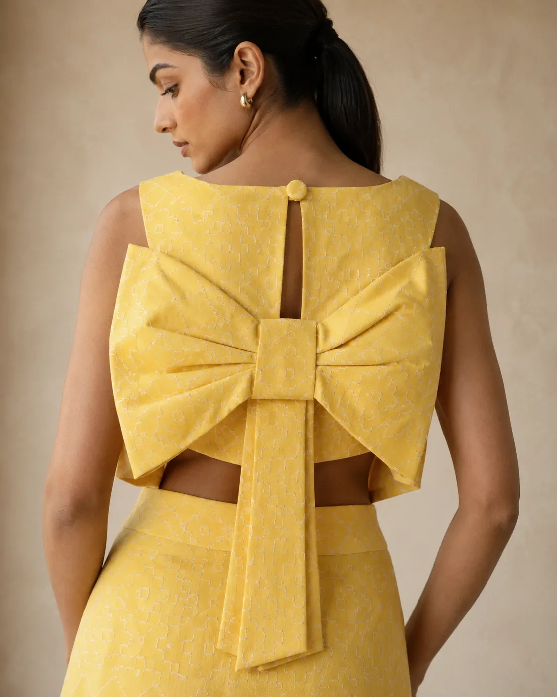 Ruth Bow Yellow Jacquard Set — view 5