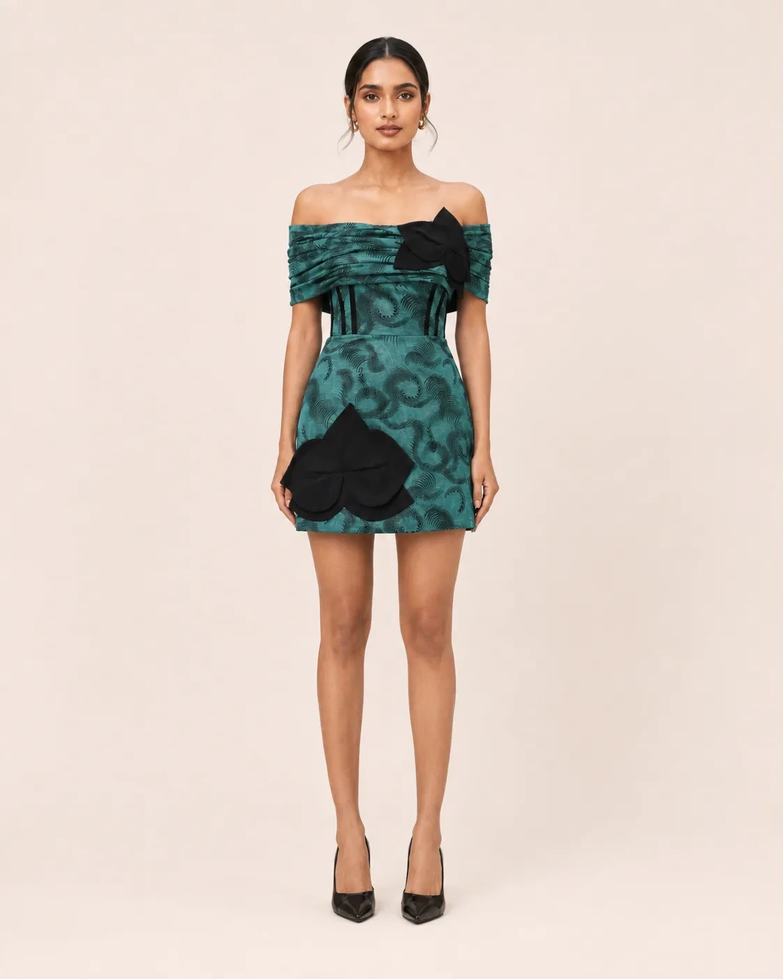 Hazel Patch Sculpted Off-Shoulder Corset Mini Dress — view 1