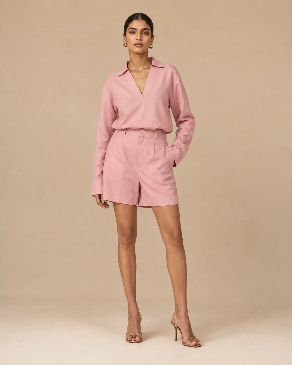 Eon Linen Co-ord Dusky Rose Set