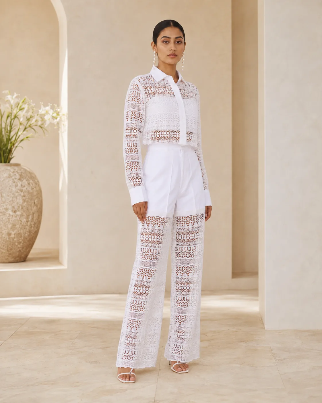 Dentelle White Crochet Three-Piece Set — view 7