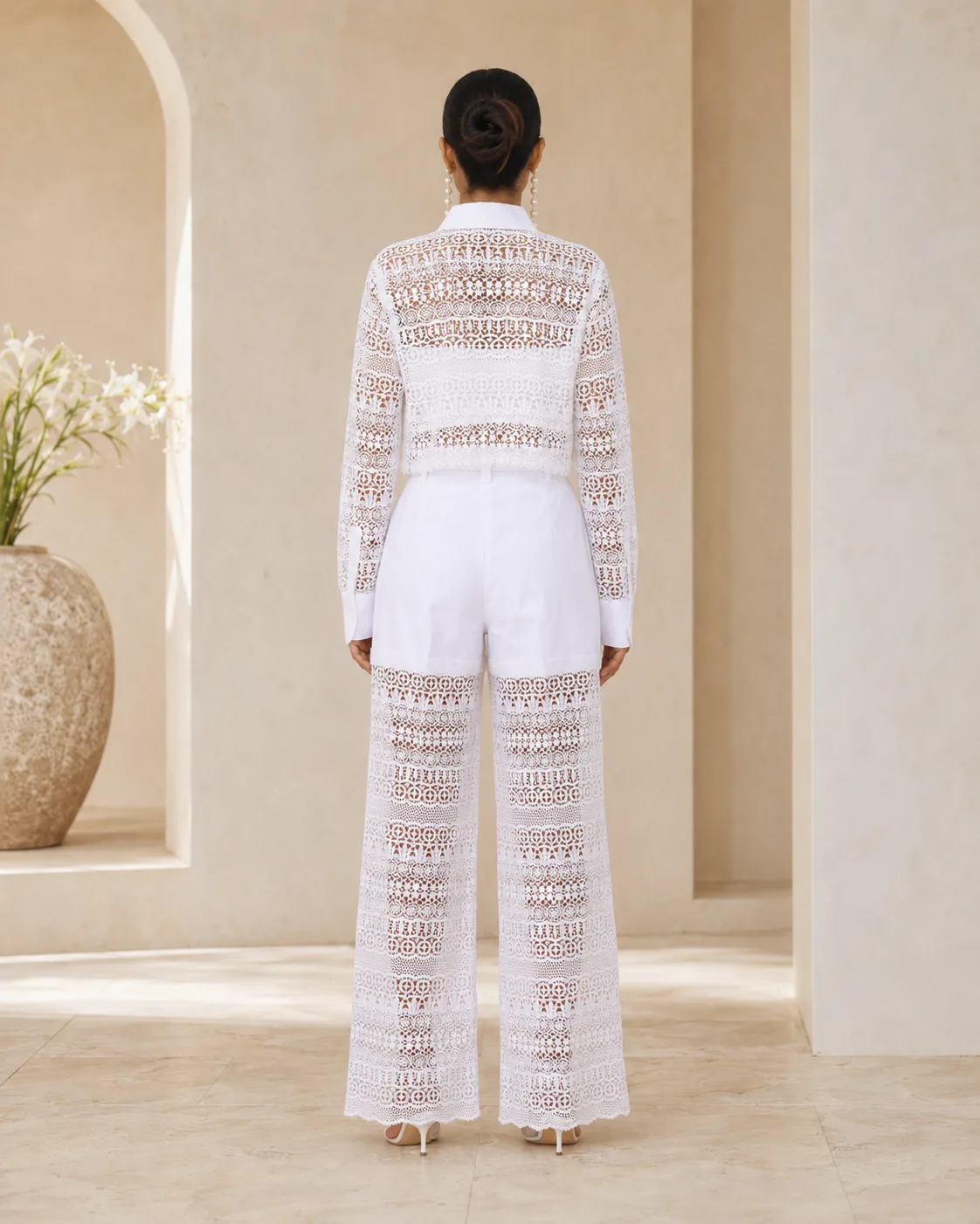 Dentelle White Crochet Three-Piece Set — view 8