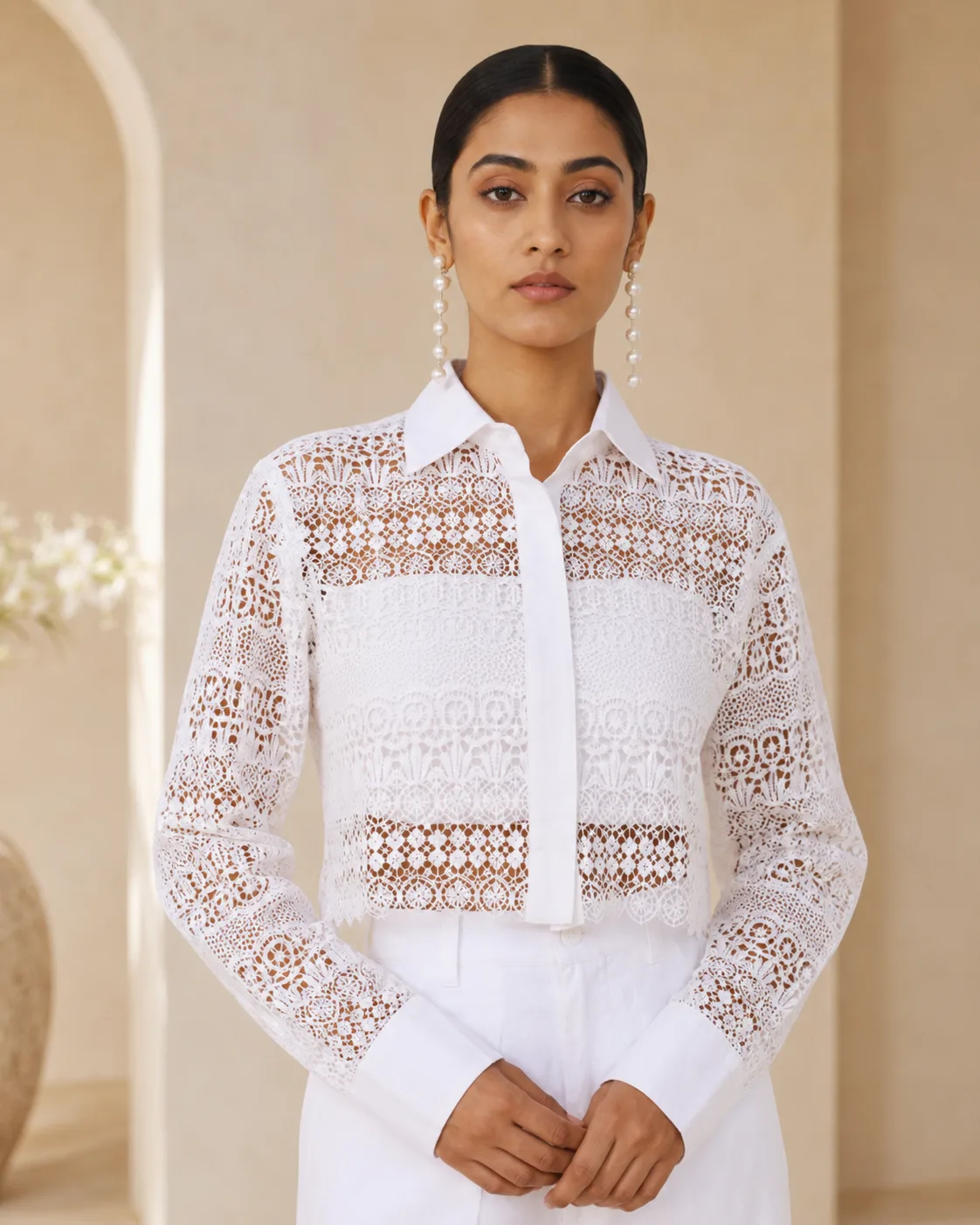 Dentelle White Crochet Three-Piece Set — view 4