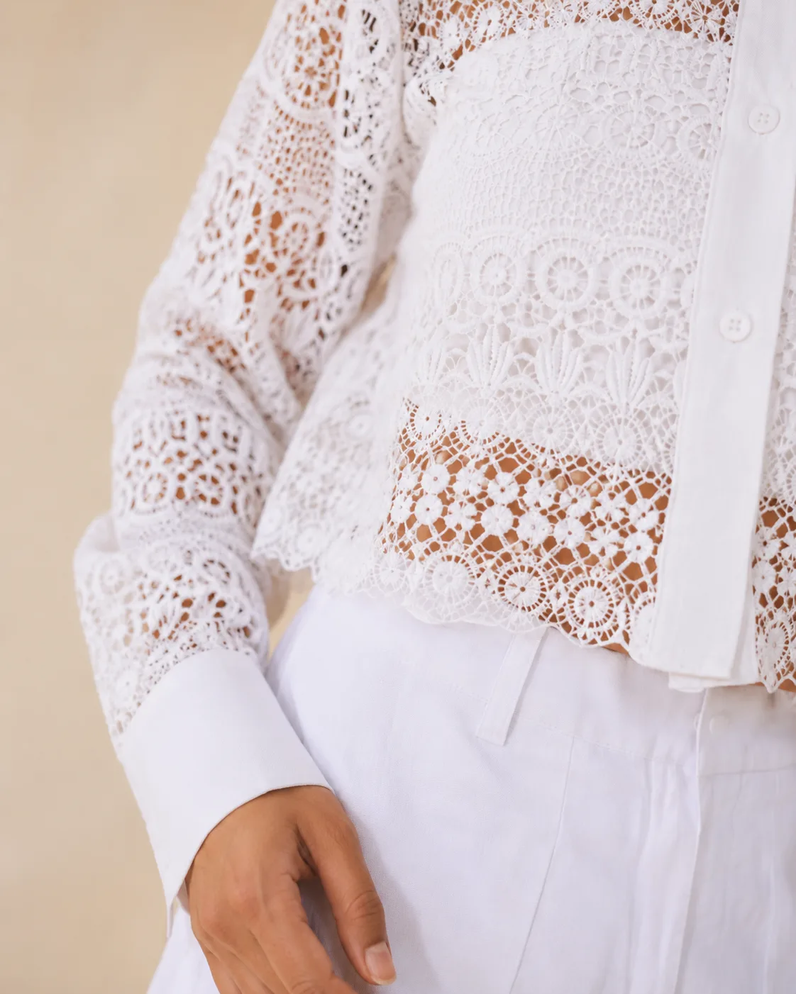 Dentelle White Crochet Three-Piece Set — view 5