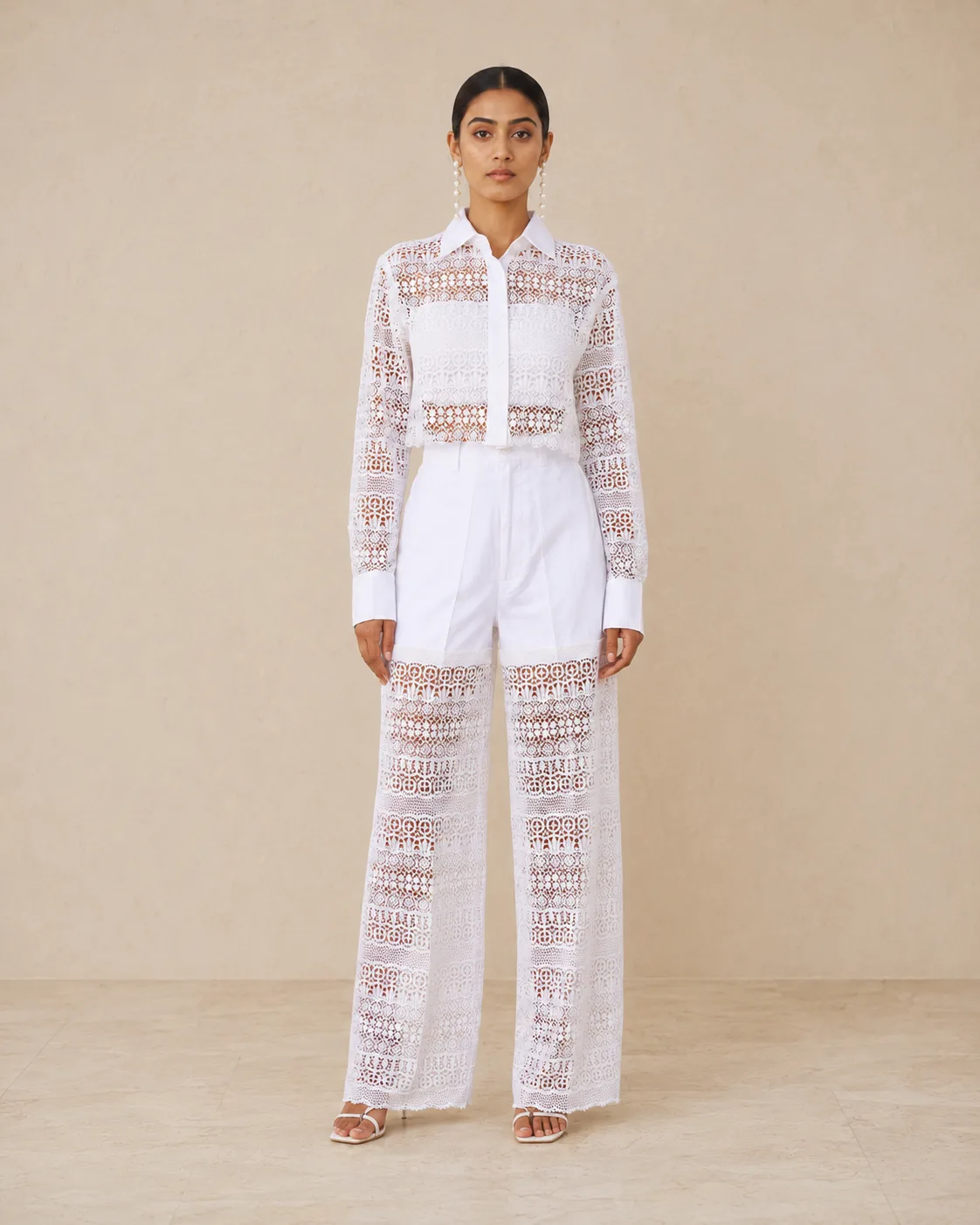 Dentelle White Crochet Three-Piece Set