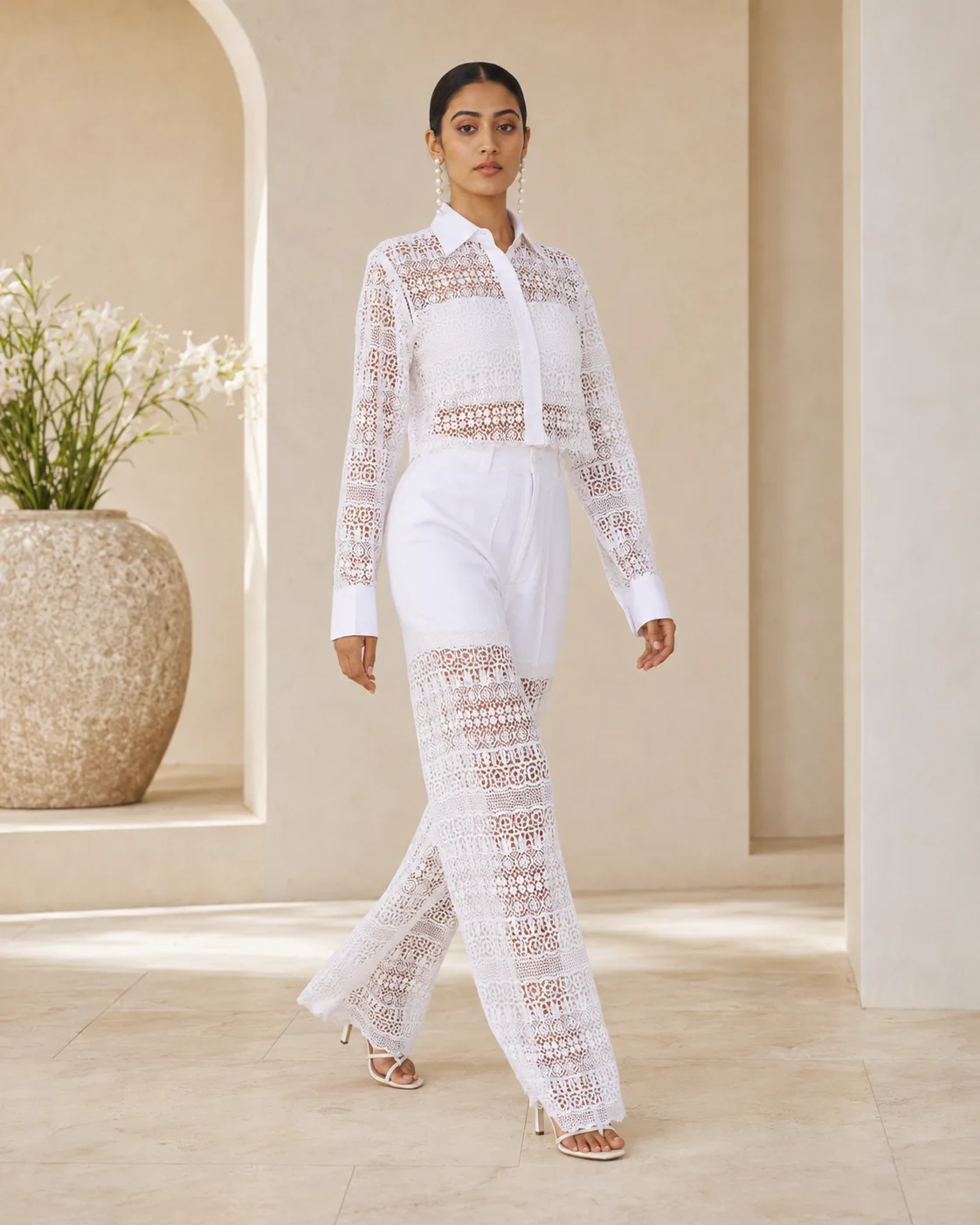 Dentelle White Crochet Three-Piece Set — view 3