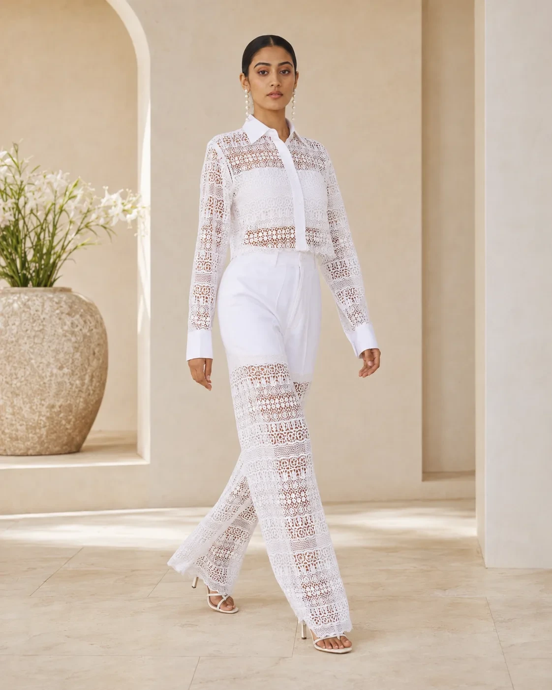 Dentelle White Crochet Three-Piece Set — view 4