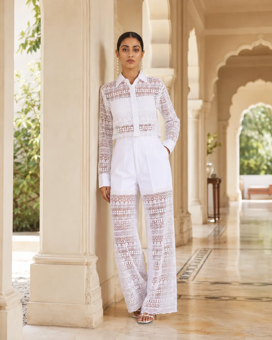 Dentelle White Crochet Three-Piece Set — view 2