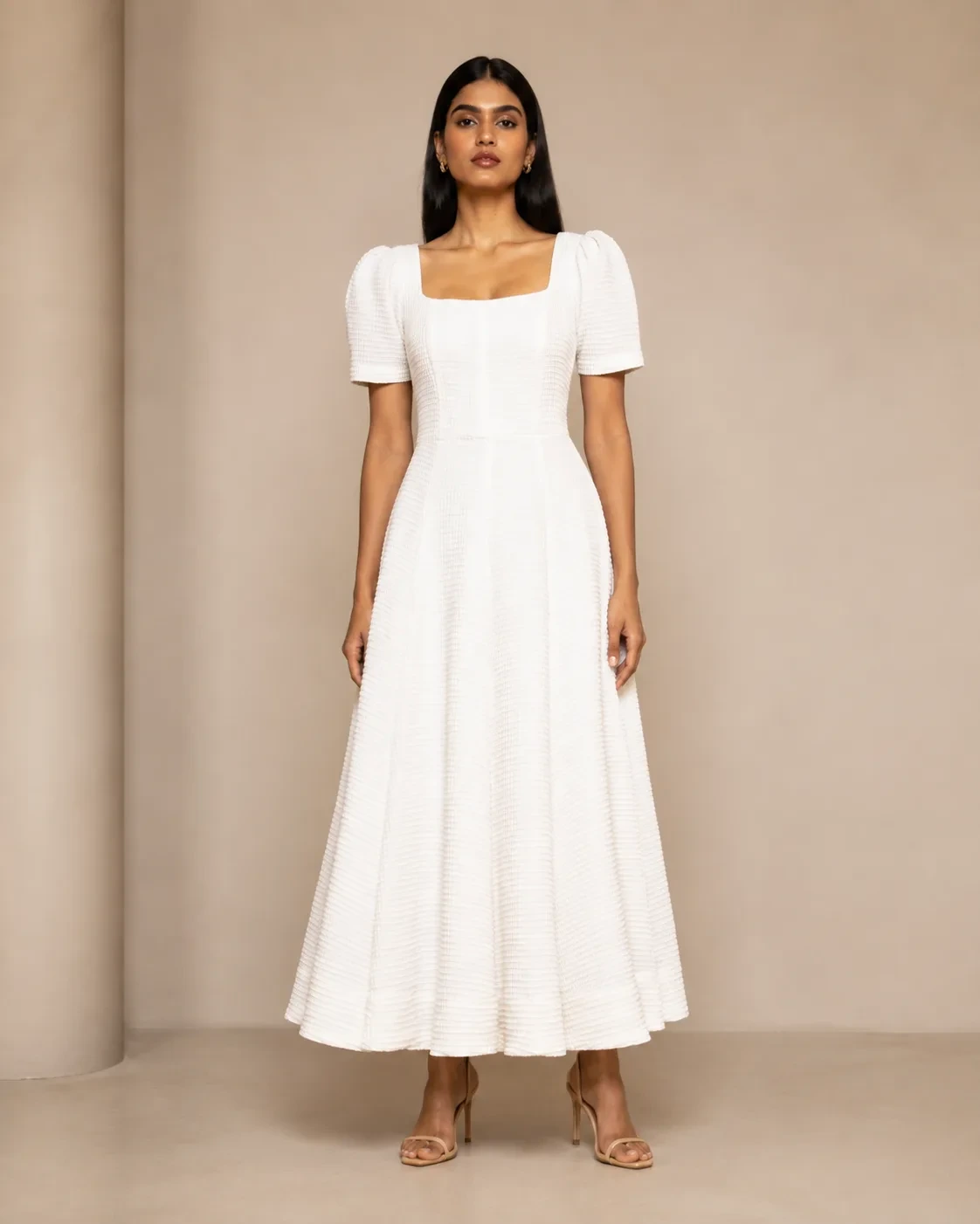Nova Honeycomb Square-Neck Maxi Dress — view 1
