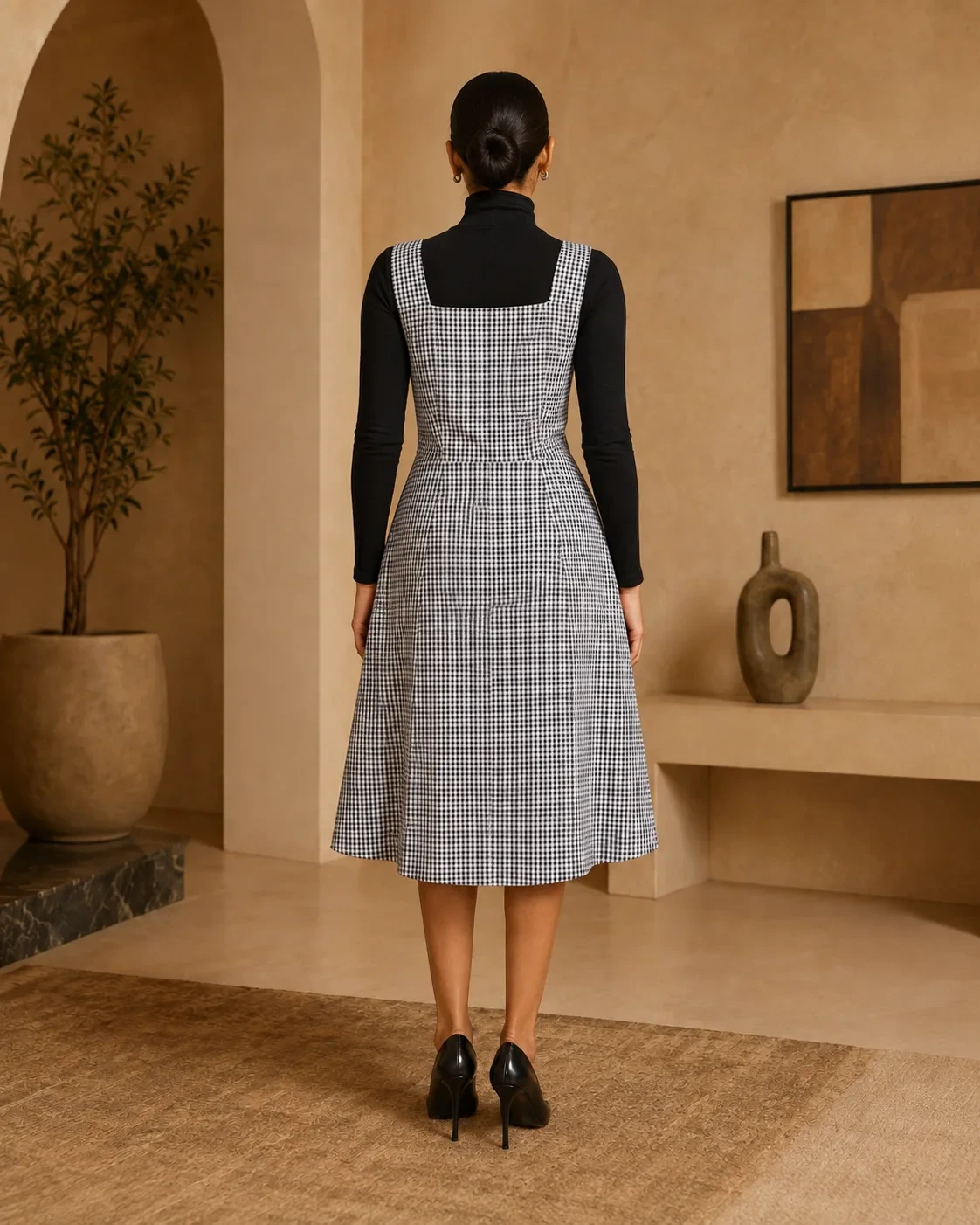 Rion Monochrome Tailored Midi Dress — view 7