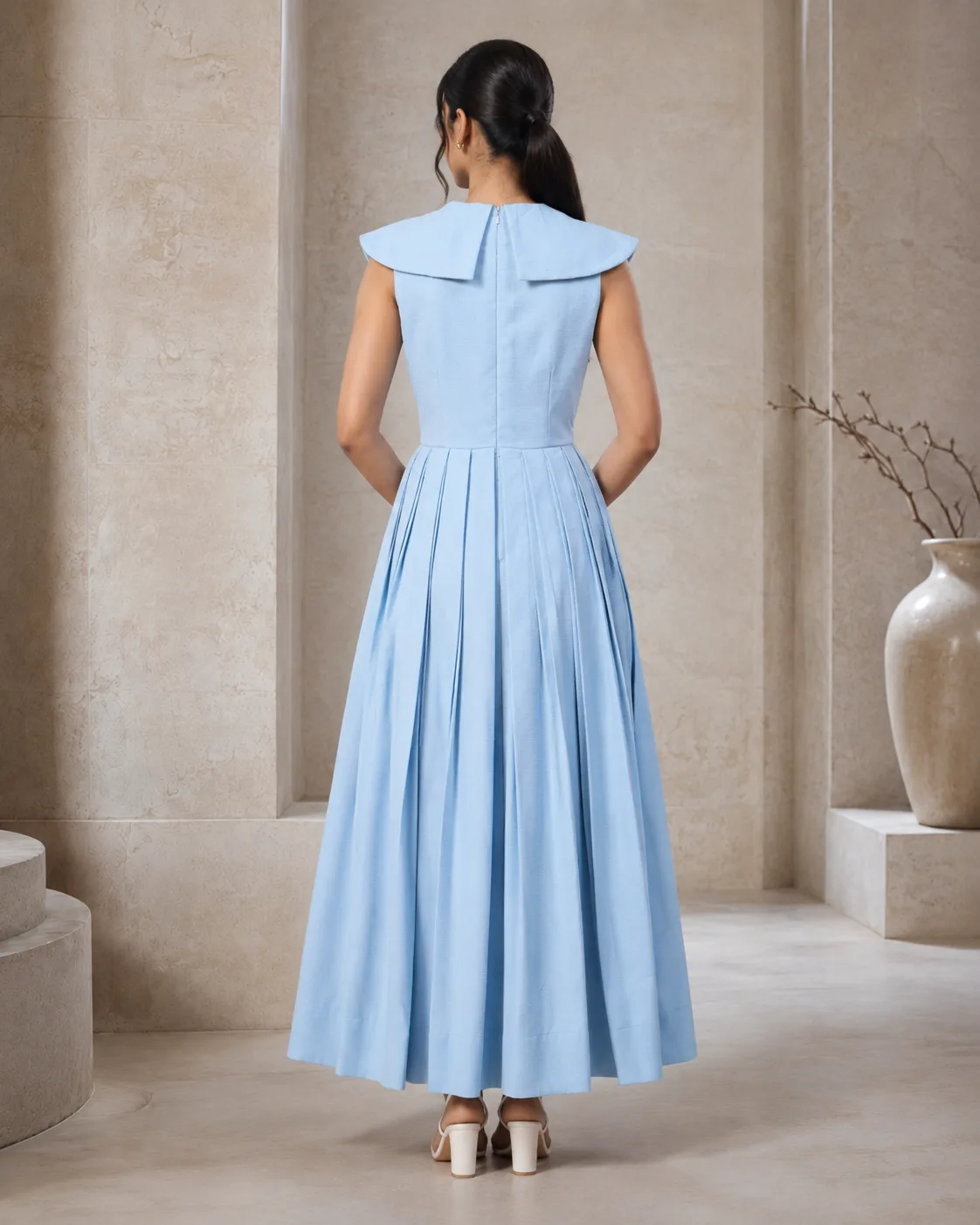 Clara Tuxedo Pleat Dress — view 7