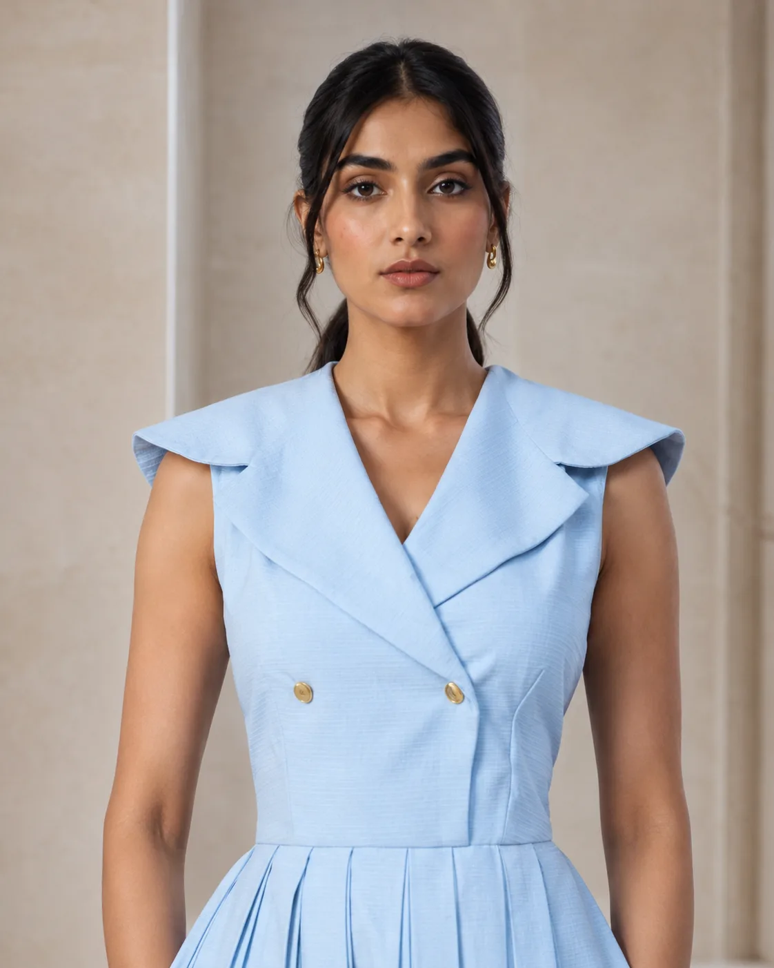 Clara Tuxedo Pleat Dress — view 5