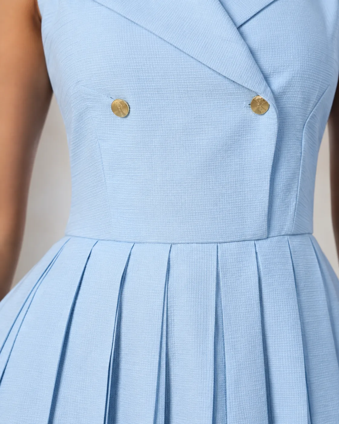Clara Tuxedo Pleat Dress — view 4