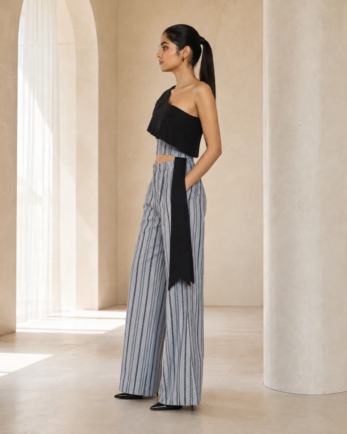 Urban Echo One-Shoulder Jacquard Co-ord — view 7