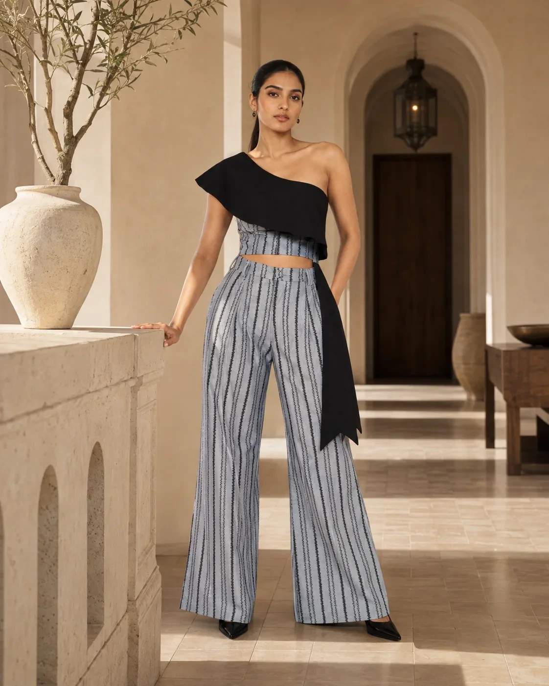Urban Echo One-Shoulder Jacquard Co-ord — view 2