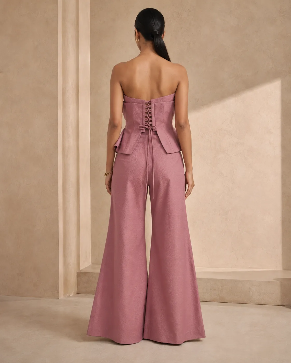 Vera Set Dusky Pink Sculpted Corset Co-ord — view 8