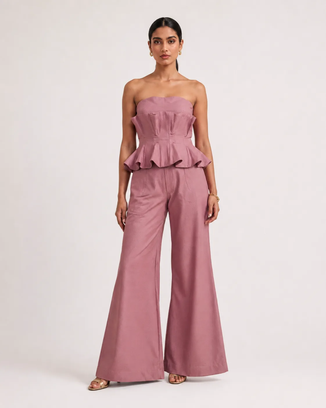 Vera Set Dusky Pink Sculpted Corset Co-ord