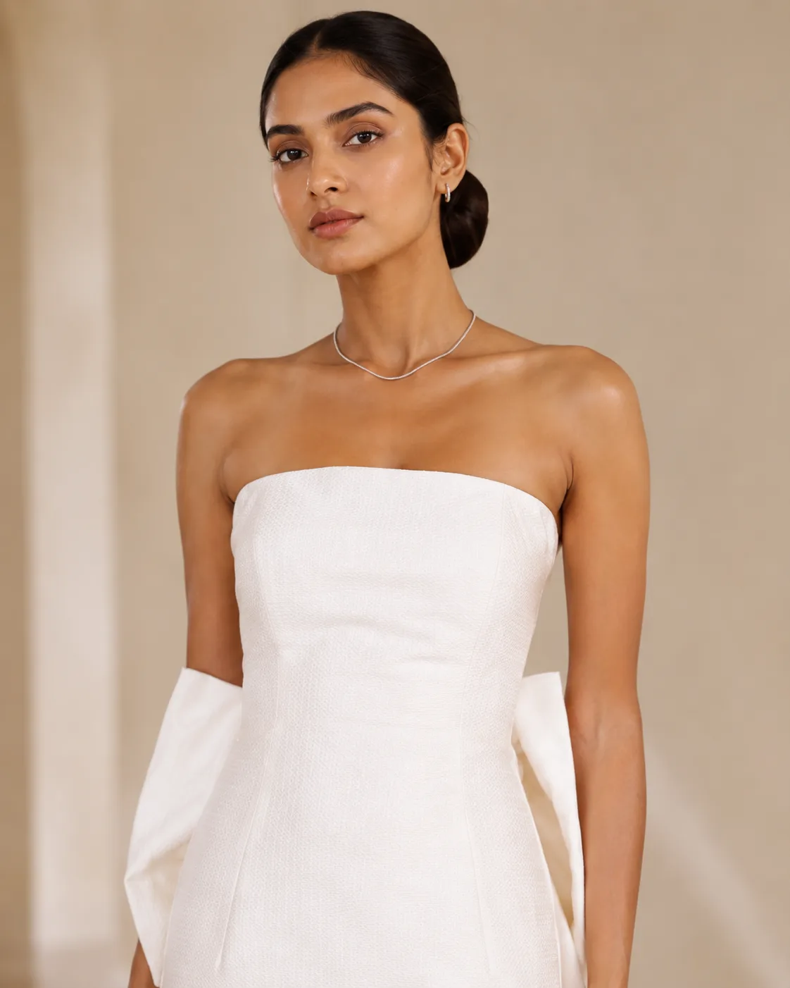 Amora Sculpted Brocade Gown with Detachable Grand Tail — view 8