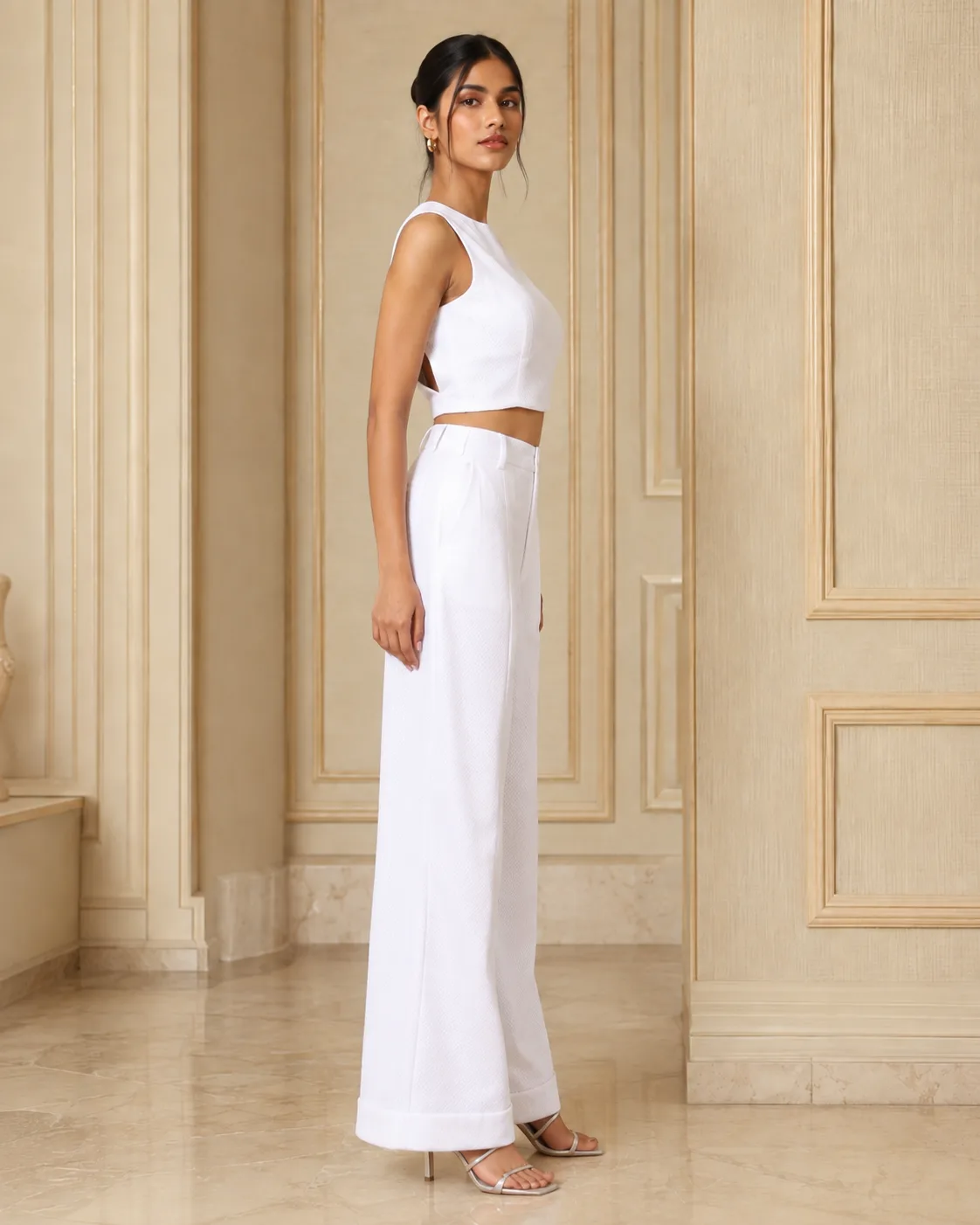 Cora White Mesh Knit Co-ord Set — view 5