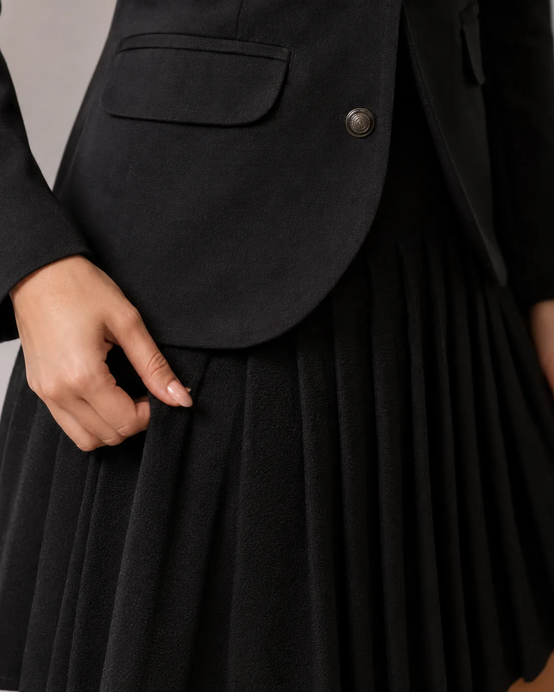 Livia Power Shoulder Blazer & Pleated Mini Set — view 5