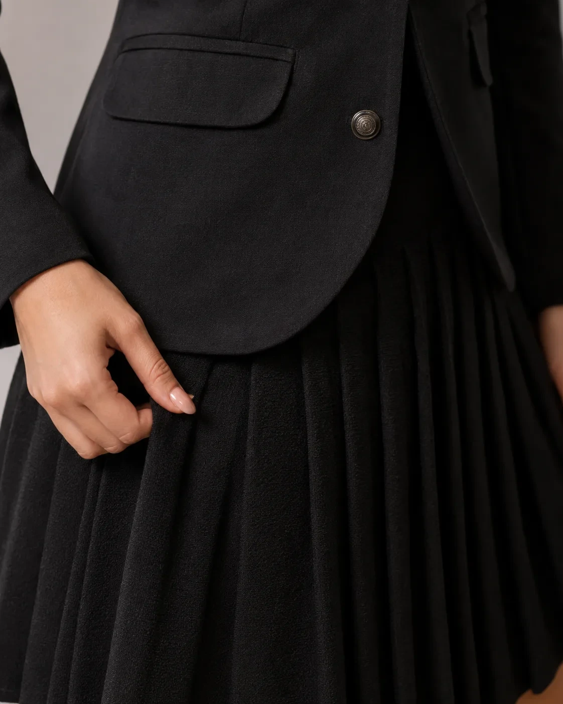 Livia Power Shoulder Blazer & Pleated Mini Set — view 5