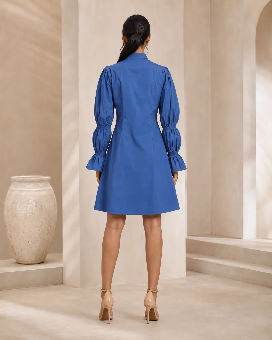Calla Sculpted Sleeve Shirt Dress — view 6