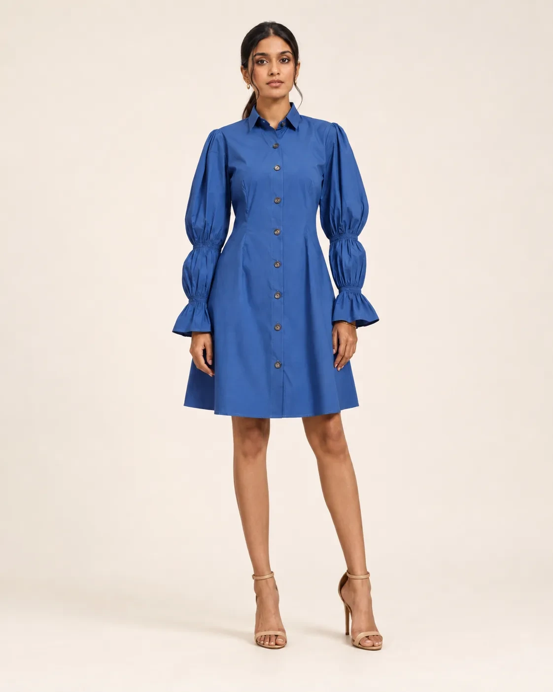 Calla Sculpted Sleeve Shirt Dress — view 1