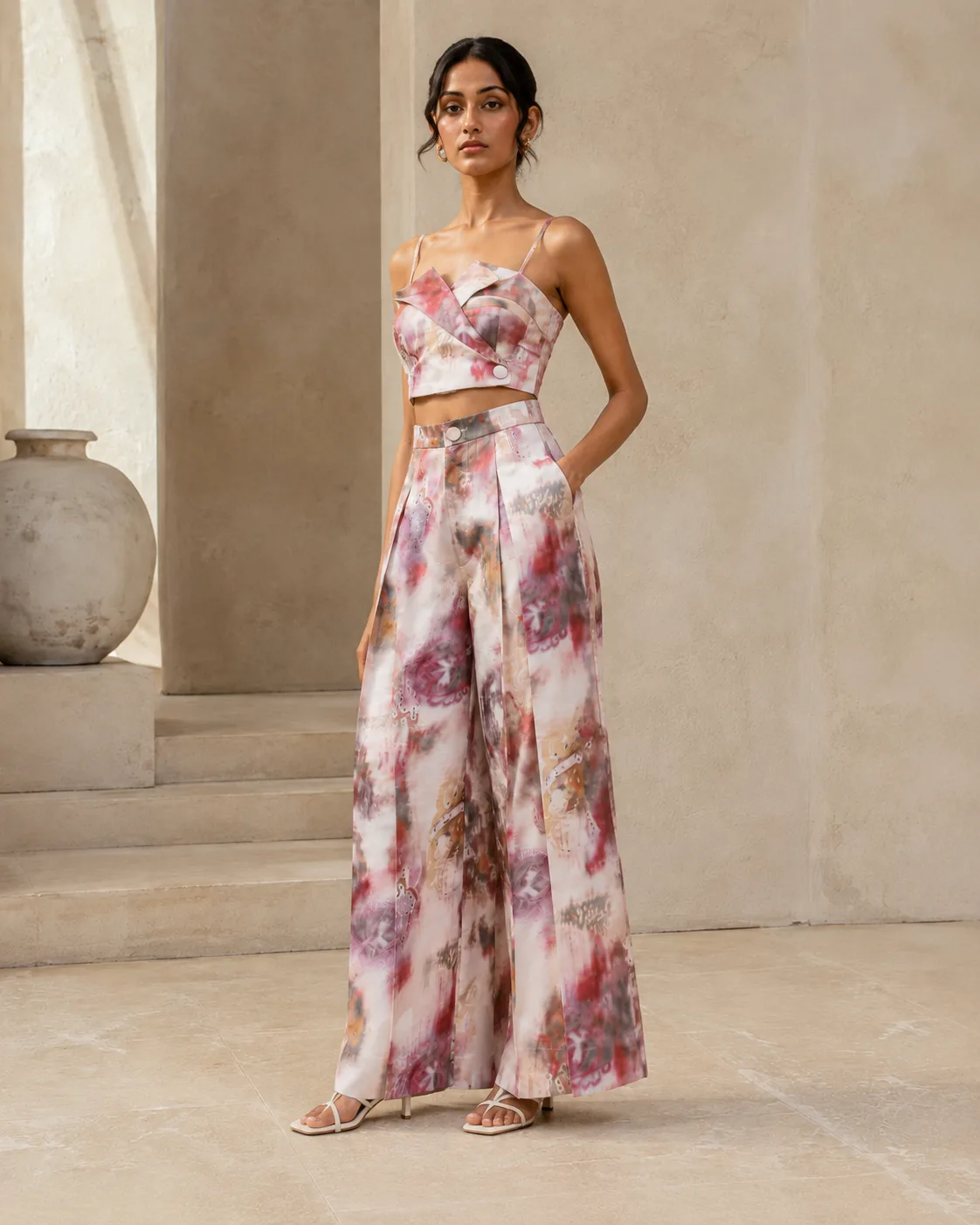Nebula Printed Satin Co-ord Set — view 8