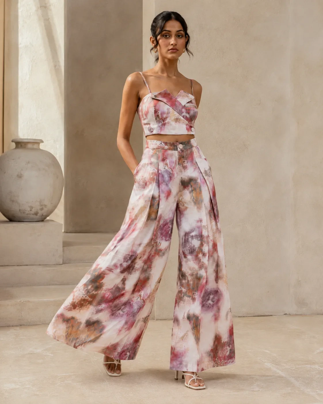 Nebula Printed Satin Co-ord Set — view 3