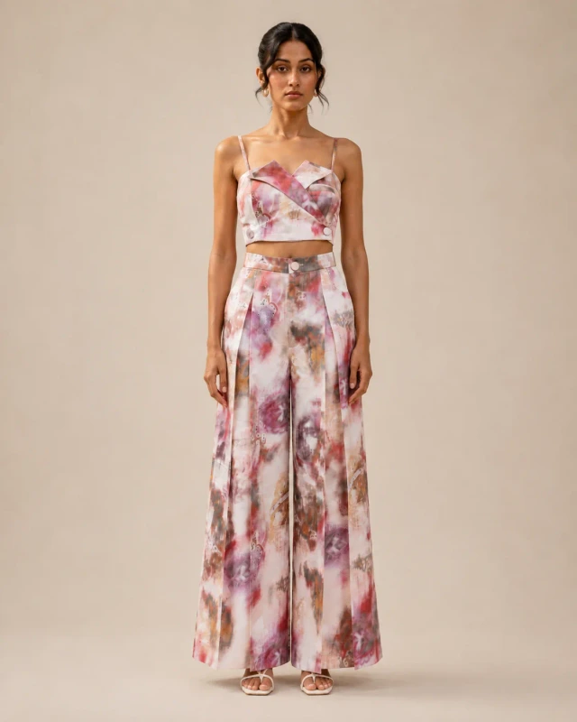 Nebula Printed Satin Co-ord Set